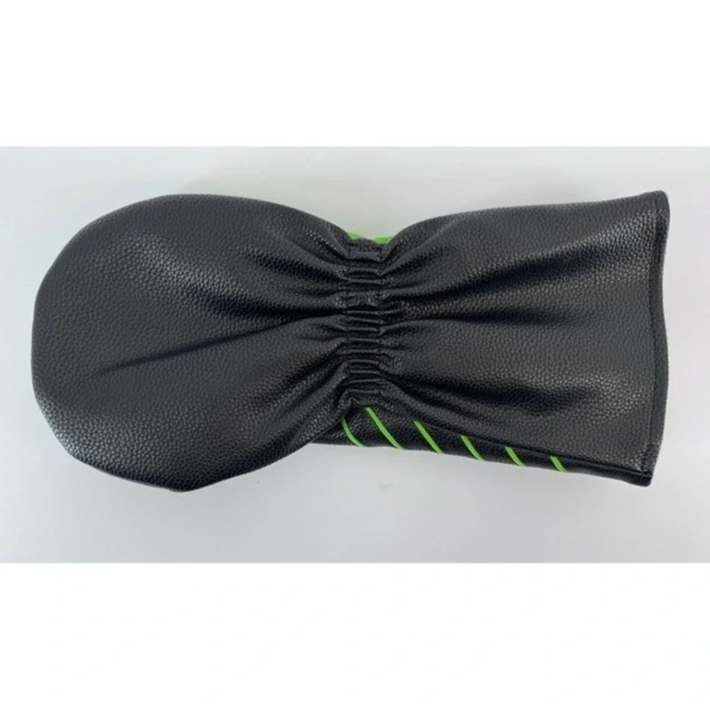 BombTech Golf 4.0 Driver Headcover Black Green White Faux Leather EUC